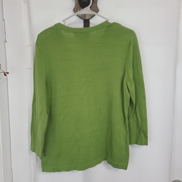 (1218) Jones New York Signature Woman's Long Sleeve V-Neck Button Down Sweater - Picture 15 of 16